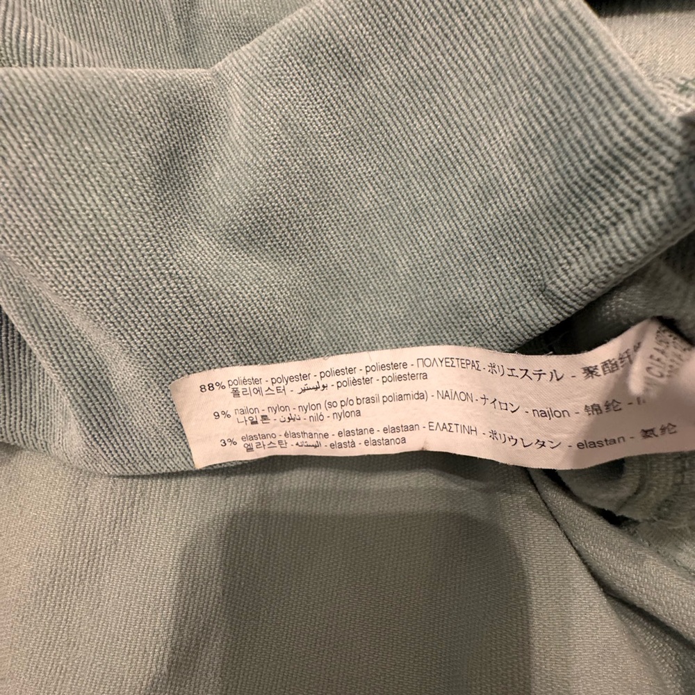 NWOT Zara Light Green Fine Corduroy Button Down Shirt Size Small - Picture 7 of 7
